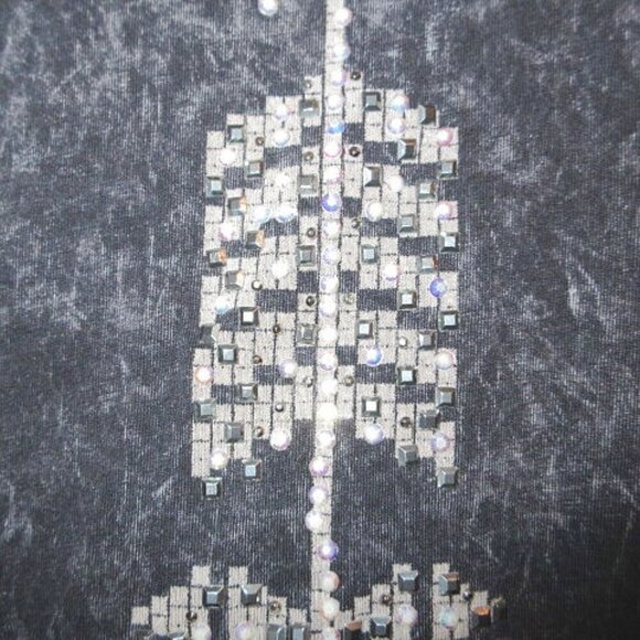 Y2K Vtg VOCAL Studded ARROWS Tunic TOP Size L ACID WASH Sharkbite THERMAL Grunge - Picture 3 of 11